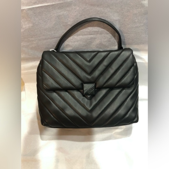 DKNY black quilted puffy clasp top handle satchel bag brand new - Picture 4 of 16